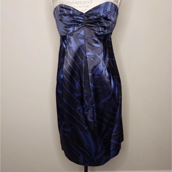 Ted Baker London Strapless Empire Waist Blue Cocktail Party Dress Size 3 (8) - Picture 1 of 16